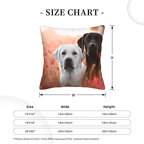 Housse de coussin labrador blanc velours côtelé carré canapé - 5