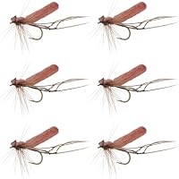 LT Easiyl 6pcs Tan Foam Daddy Long Legs Flies #10 Hook Dry Trout & Salmon Fishing Flies
