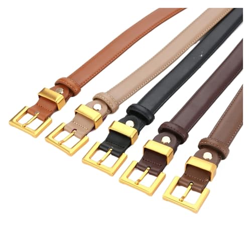 Women's leather belt jeans gold needle buckle women's belt 2.4cm women's belt black3