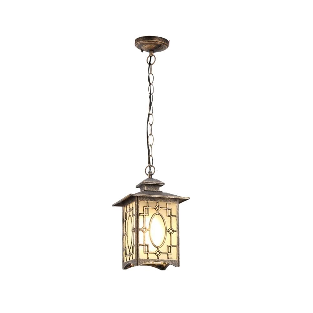 Chandelier extérieur de villa en aluminium durable et bronze rétro E27