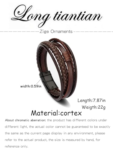 Pulsera de cuero trenzado para hombre Long tiantian miniatura 6