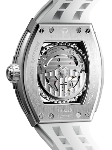 Image of TSAR BOMBA Mens Luxury Watch Automatic Watches for Men 50M Waterproof Japanese Mechanical Movement Tonneau Stainless Steel Case Sapphire Glass Big Face Cool Unique Fashion Gift Men