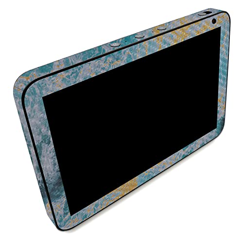 Image of MightySkins Carbon Fiber Skin Compatible with Amazon Echo Show 8 (Gen 2) - Ocean Marble | Protective, Durable Textured Carbon Fiber Finish | Easy to Apply | Made in The USA