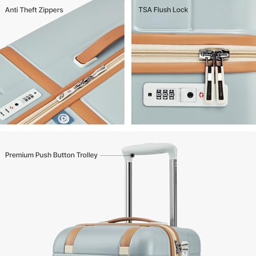 Image of uppercase Chester Cabin Size Trolley Bag for Travel | 360 8 Wheels Hard Luggage with TSA Lock, Anti-Theft Zippers | Hard Sided Polycarbonate Small Suitcase for Both Men & Women (Grey)