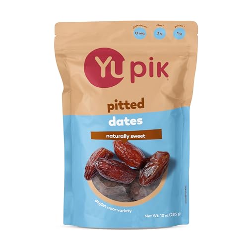 Yupik Pitted Deglet Nour Dates, 10 Oz, Kosher, Gluten-Free, Naturally Sweet Dried Fruits, No Pits,...