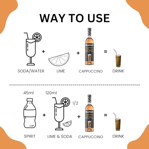 Image of Fruitaco Cappuccino Syrup: Perfect Mixer for Enhancing Mocktails & Cocktails, Drinks, and Mojitos at Parties, Conveniently Packaged in a 750ml Bottle for All Your Mixing Needs | Non-Alcoholic