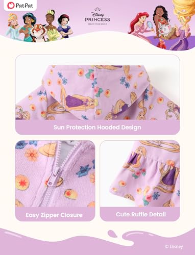 Image of Disney Princess Frozen Stitch Marvel Minnie Girl Swim Cover Up Terry Cloth Swimsuit Coverup Zip-up Bathing Suit Wrap Hooded