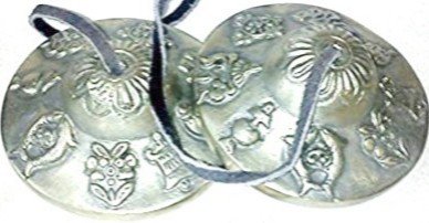 Large Chunky Tibetan Indian Buddhist Prayer Bells TING TIN SHA with Cotton Bag