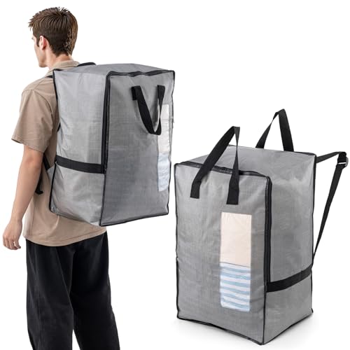 Image of TAILI 2 Pack Gray Moving Bags W /Adjustable Backpack Straps,Moving Supplies