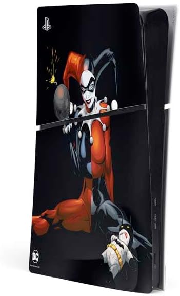 Skinit Decal Gaming Skin Compatible with PS5 Slim Digital Edition Console - Officially Licensed DC Comics Harley Quinn Rebirth Cover #1 Legacy Color Variant Art by Art Germ Design