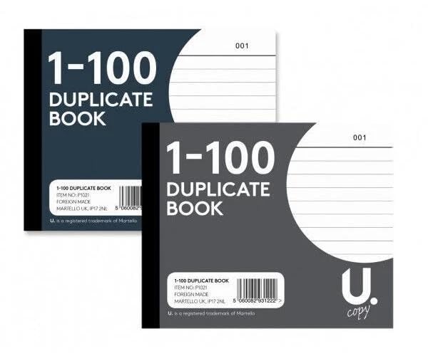 Bulk Buy 1-100 Numbered Duplicate Book, A6+ Carbon Copy Receipt & Order Pad, Glued & Perforated for Business, 10 x 12.5cm Size (6)