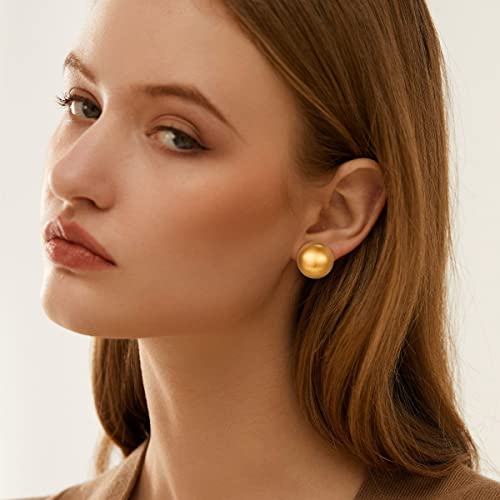 Stud Earrings for Women Half-ball Mattle Gold Sliver Studs Gold Brushed Button Earrings for Women Fashion Vintage Stud Earrings for Party Jewelry3