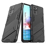 Cover Xiaomi Redmi Note 10 4G, Custodia 2in1 Dual Layer Ibrida Morbido TPU 360° Full Body Protettiva Bumper, Rigida Plastica Armor Antiurto Protettiva Cover per Xiaomi Redmi Note 10 4G/Note 10S, Nero