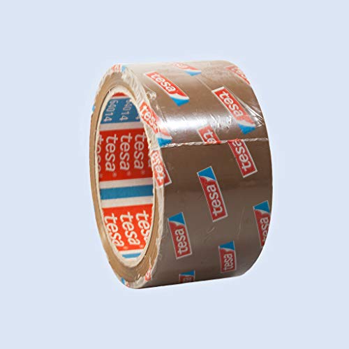 Price comparison product image Tesapack 64014 Adhesive Tape Polypropylene Low Noise,  50 mm x 66 m Very Good Value for Money,  For Quiet Use,  Based on Solvent-Free Acrylate Adhesive