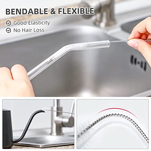 Image of Hiware Straw Cleaner Brush Set, 8-Piece Long Cleaning Brush for Straws on Tumbler, Water Bottle, Sippy Cup, and Pipes, Tubes or Hummingbird Feeders