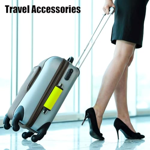 Image of Neoprene Luggage Handle Wrap- Comfort Luggage Identifiers for Suitcases Luggage Markers Easy Identification Travel Bag Identifiers Travel Accessories for Women-Yellow