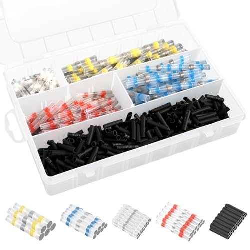 500er Set Lötverbinder mit Schrumpfschlauch Transparent Lötverbinder Schrumpfverbinder Wasserdicht Schmelzverbinder Kfz Kabelverbinder Kfz für Auto Boot