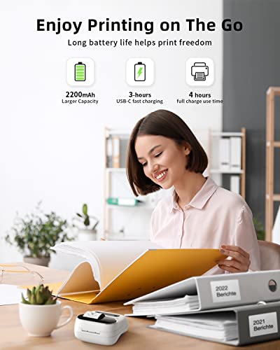 Phomemo Label Maker,M220 Label Maker,Thermal Bluetooth Label Printer, Portable Barcode Printer For Address, Mailing, Office Supplies, Sticker Labeling, Compatible With Phone,Pc, With 3 Packs Label #TOP6