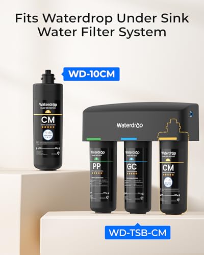 Image of Waterdrop WD-10CM Water Filter Replacement for Waterdrop TSB-CM 3-Stage Under Sink Water Filter System, 12 monthsUnder Sink Water Filtration System, Reduces Chloramine Bad Taste & Odor