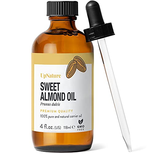 Sweet Almond Oil 4oz -100% Pure Almond Oil for Skin, Moisturizing Body Oil & Massage Oil- Pure Almond Oil for Face & Nail Cuticle Repair - Carrier Oil for Mixing Essential Oils- Premium Quality