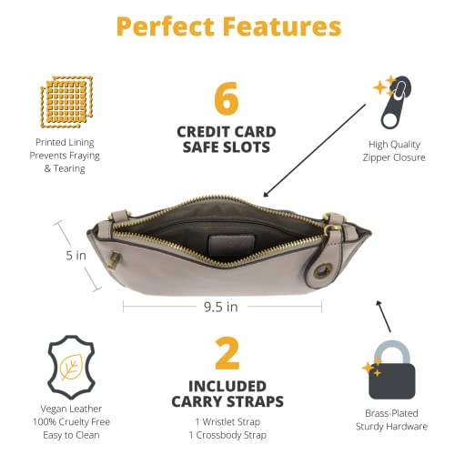 Image of Joy Susan Women's Fashion Purse Mini Crossbody Wristlet Clutch Handbag - Harbor Grey