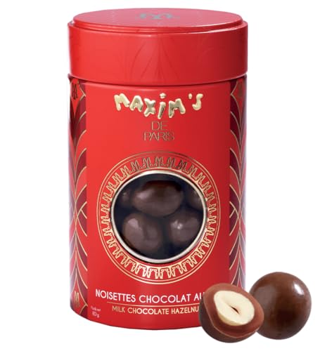 Maxim's De Paris - Milk Chocolate Covered Hazelnut in Metal Tin, 2.8oz