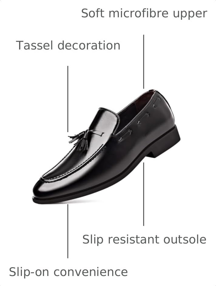 Image of Men's Loafers Dress Shoes Loafers Formal Tassels Business Casual Tuxedo Shoes