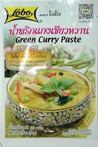 Thai Green Curry Paste By Lobo, Pack of 2 X 50g. 1.7oz.