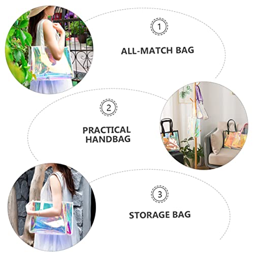 1pc Fashionable Casual Shoulder Bag Transparent Tote Handbag for Women for Shopping and Storage Lightweight and Design3