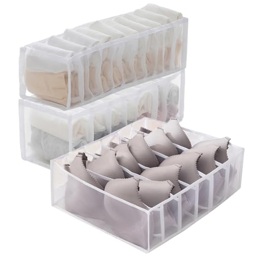 Listado de organizador de sujetadores super ventas - Genial! 6 Plegables organizador de ropa interior para cajones cajas organizador calcetines Separadores de cajones para sujetadores bragas medias corbatas y...