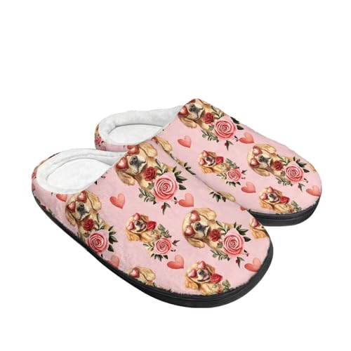 Printed Slippers for Women Men, Non Slip Fuzzy House Slippers Slip On Scuff Slippers for Indoor and Outdoor2