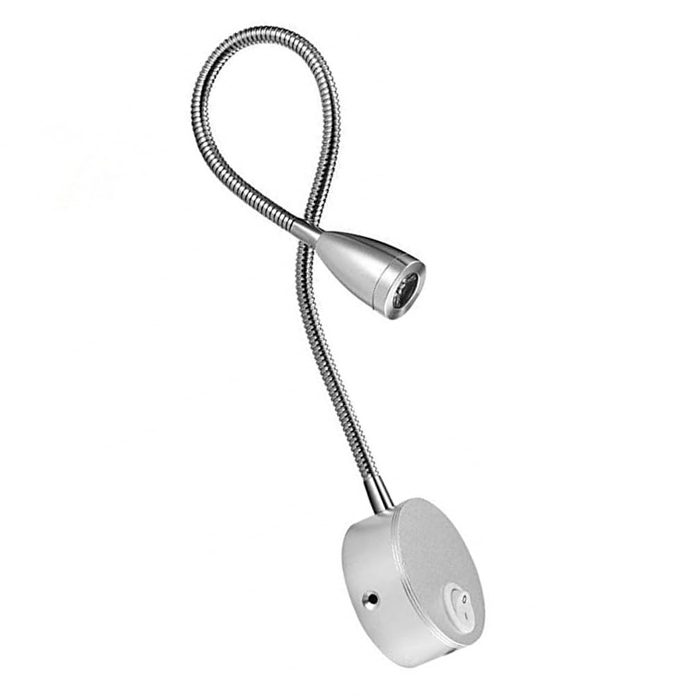 HOMSFOU Lampe De Chevet Led Flexible Col De Cygne 15.55In Applique Murale En Aluminium Argenté LumièRe Blanche Pour Lecture Confortable Et Veilleuse Chambre Moderne