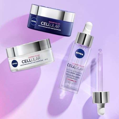 NIVEA Cellular Expert Filler Hochwirksame Anti-Age Tagespflege LSF 15, extra straffende Gesichtspflege mit Auffüllungseffekt, aufpolsternde Tagescreme mit Hyaluronsäure & Sonnenschutz (50 ml) 5