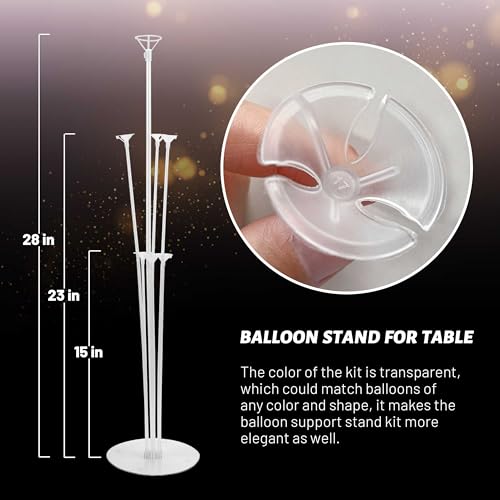 Image of JOYYPOP 30 Sets Balloon Stand Kit for Table Centerpieces Balloon Sticks with Base Reusable Balloon Holders for Independence Day Graduation Birthday Wedding Party Decorations