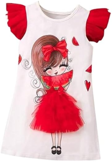 Girls Lycra Frock, Soft Stretch Fabric, Comfortable Casual and Festive Party Look for Kids