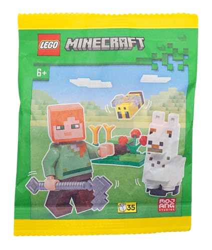 LEGO Minecraft: Alex Minifigure with Baby Llama and Bee