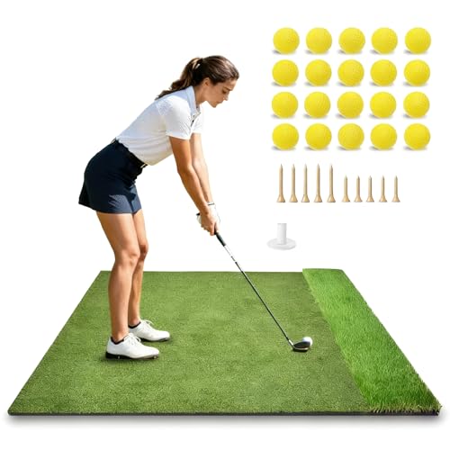 5X4ft Dual-Turf Golf Mat with Balls