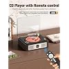 CD Player with Built-in Speakers Bluetooth Input&Output Portable CD Players for Home Music Nostalgic CDs Player with Remote Control Headphone Jack Walnut Brown with Display Screen
