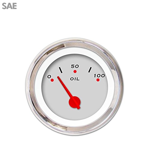 Aurora Instruments 3262 Pegged Ash SAE Oil Pressure Gauge (Red Modern