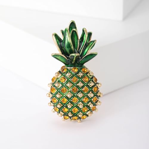 Image of Enamel Fruit Brooch for Women Rhinestones Fruit Lapel Pin Elegant Fruit Brooches Jewelry Gift, Perfect for Dresses Hat Bag