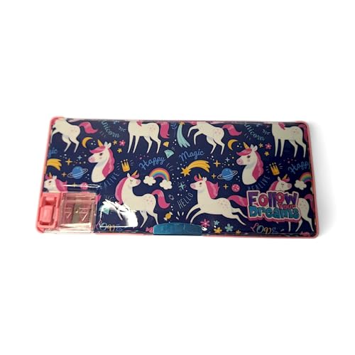 Goller Kit Estojo Escolar Multifuncional Completo - Organização e Praticidade para Escola, Escritório e Mais - Unicórnio