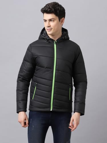 Image of Urbano Fashion Men's Full Sleeve Zippered Hooded Neck Puffer Jacket
