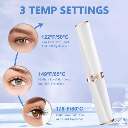 Recourbe-cils chauffant clip outil de maquillage blanc rechargeable 3 modes