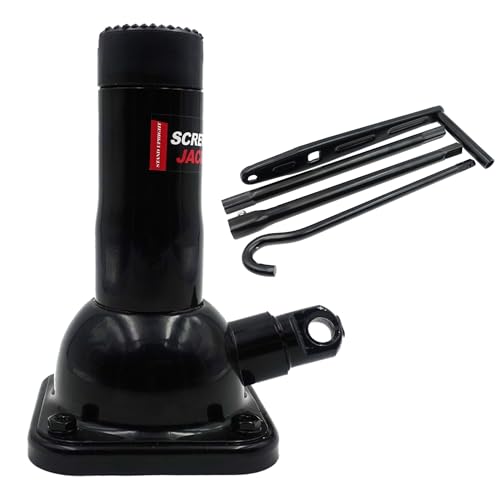 LUSHIH Car Jack 2 Ton (4,000 lb) Capacity Spiral Jack for Pickup Truck, Screw Jacks for Car Lift or Jack Stands, Tire Jack Fit for Ford F150 Truck Chevy Silverado Dodge Ram 1500 (Black) by LUSHIH - Used condition - US$47.60