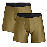 Under Armour Men's Tech 6-inch Boxerjock, 2-Pack , Canyon Green (309)/Black , Medium