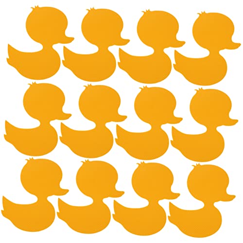 Cabilock 12pcs Cartoon Duck Non Slip Bathtub Stickers Adhesive Safety Decals for Shower Easy to Use Attractive Design for Home Bathroom Kitchen Pool