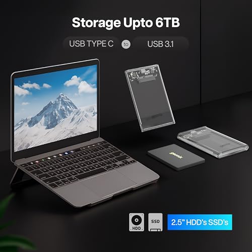 Image of Geonix Lucid C1 2.5 Inch SATA SSD Enclosure, TypeC 3.1 Port, Upto 5 Gbps Speed, Upto 6 TB Storage (Transparent Case)
