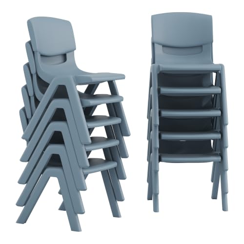 Image of Flash Furniture Stackable Plastic School Chair, Dusty Blue, Set of 10