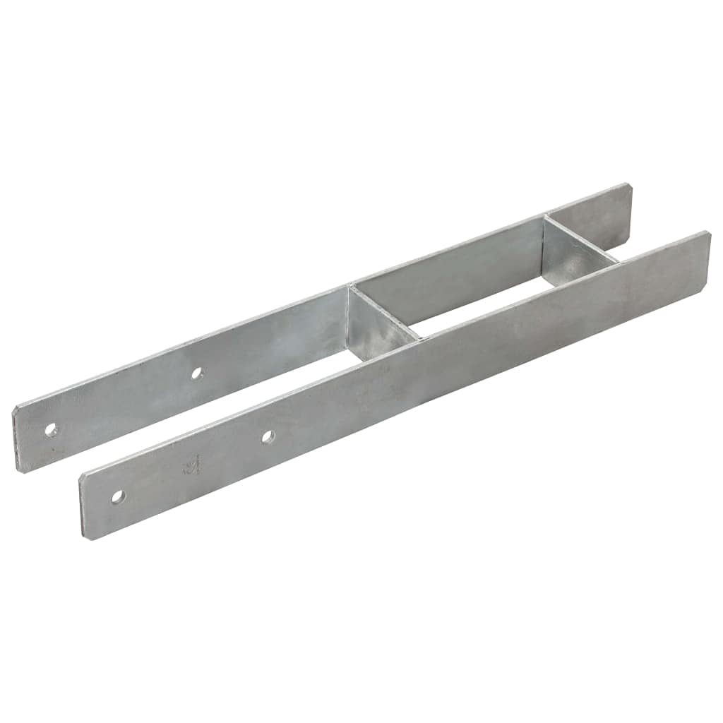 Pfostenträger H-Anker 6er Set 9x6x60 cm feuerverzinkter Stahl für Holzzaun Montage Pfostenanker Bodenhülse