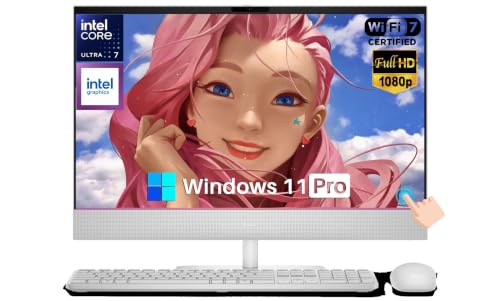 Image of Dell 24 All-in-One Desktop Computer, Intel Core Ultra 7 355(8-Core), Copilot+ AI PC, 23.8 inch FHD Anti-Glare Touchscreen, 64 GB DDR5-5600MT /s, 2 TB SSD, WiFi 7, Camera, Win 11 Pro, for Business & Student